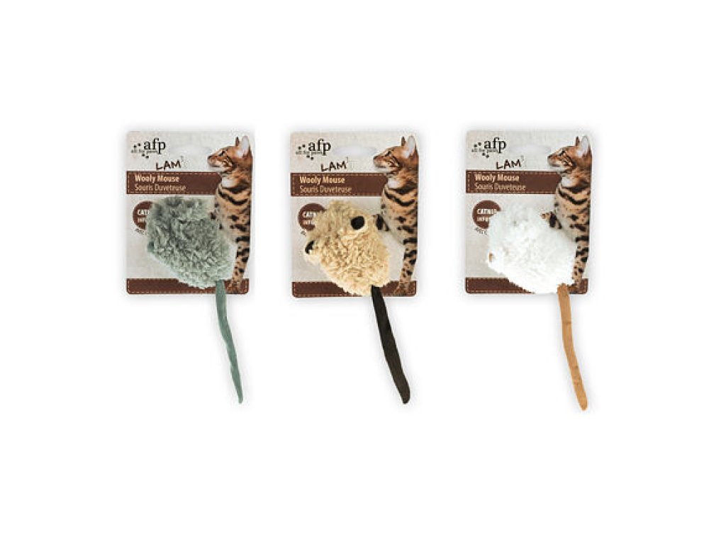 Lambswool Wooly Mouse AFP Lam – with catnip