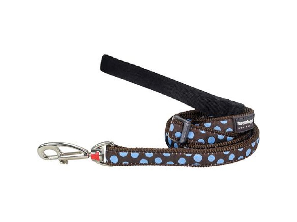 Dog Lead 12 mm x 1,8 m - Blue Spots on Brown