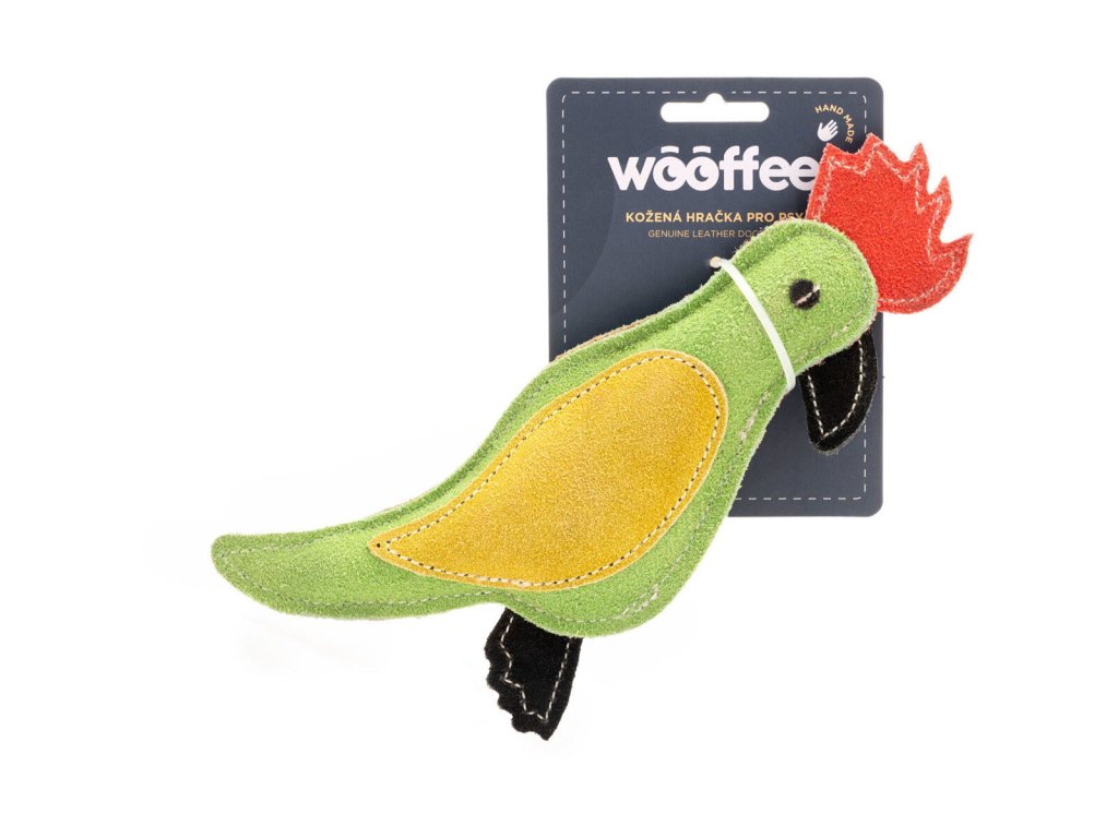 Wooffee kožená hračka Papoušek