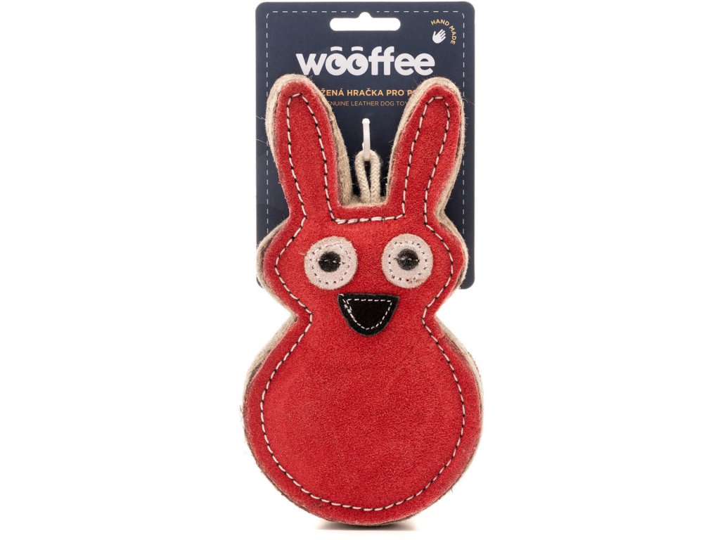 Wooffee kožená hračka Vysmátý králík