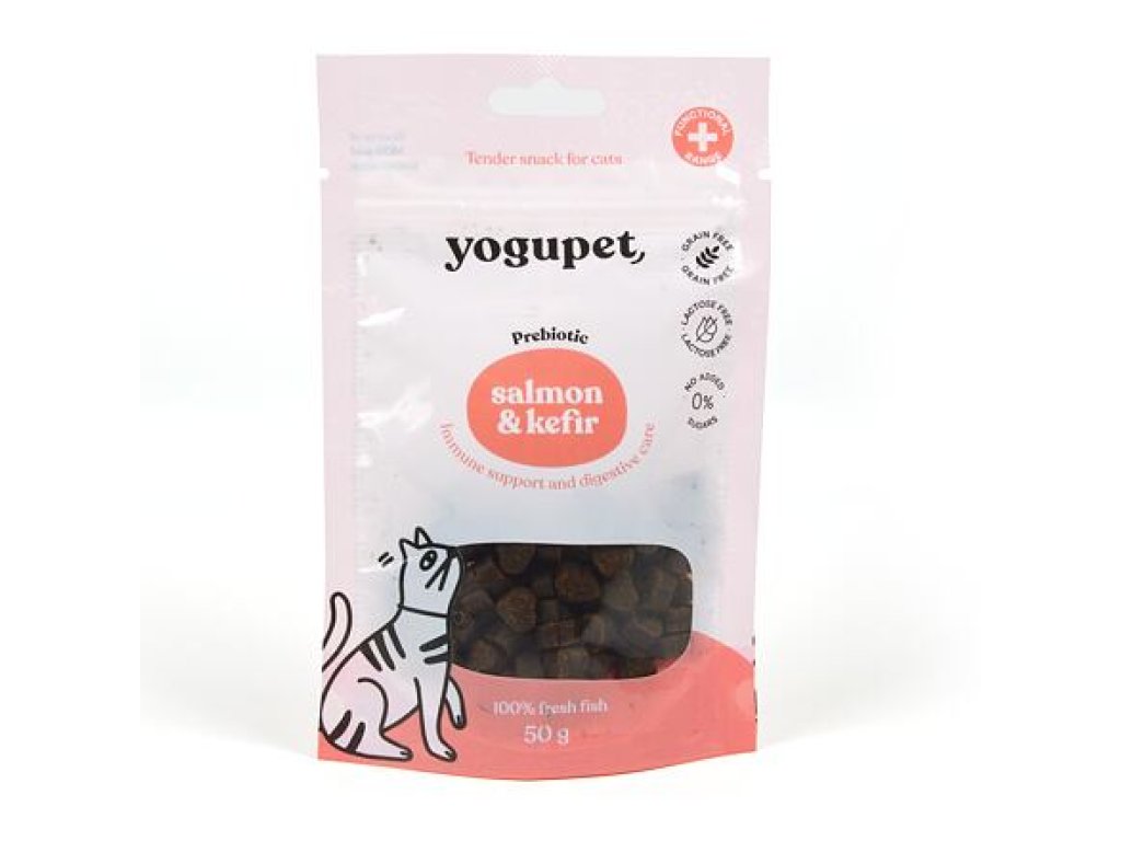 Yogupet Snack pro kočky – s lososem a kefírem 50 g