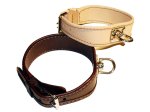 Barvářský obojek podšitý tenkou kůží s podloženou sponou, hnědá 