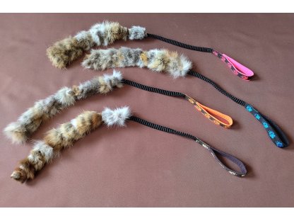 Bracco Bungee Soft, přetahovadlo pro psa s amortizérem a pravou liščí kožešinou