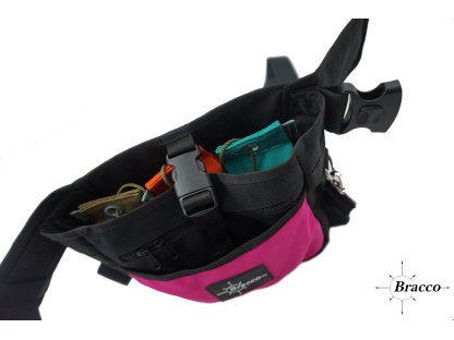 Bracco Trainingsgürtel Hund Multi Open, Schwarz/Rosa.