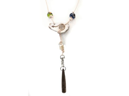 Bracco Original whistle strap made of natural materials, bead- magic eye, snake.