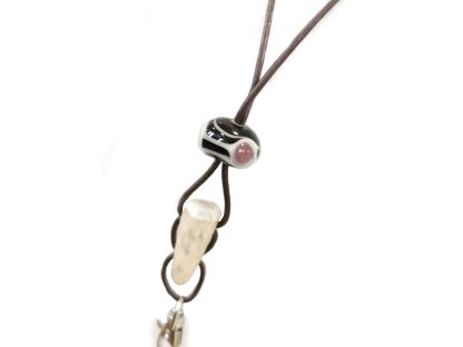 Bracco Original whistle strap made of natural materials, bead- magic eye, purple.