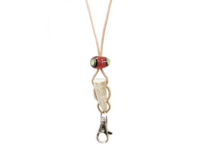 Bracco Original whistle strap made of natural materials, horn, bead- magic eye