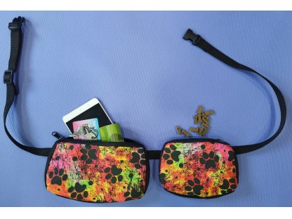 Bracco One Pocket, Hundeleckerlitasche - verschiedene Varianten und Größen, Rot/Pfoten