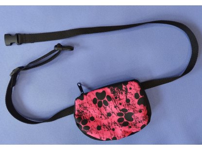 Bracco One Pocket, Hundeleckerlitasche - verschiedene Varianten und Größen, rosa/Pfoten 2