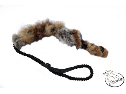 Bracco elastic toy for dogs with fox fur.