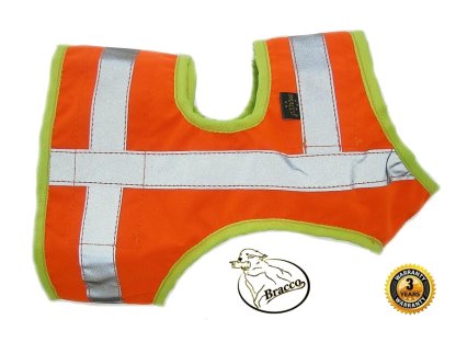 Bracco Signal vest for hunting dog, orange- possibility of phone number, name, GPS pocket  etc.