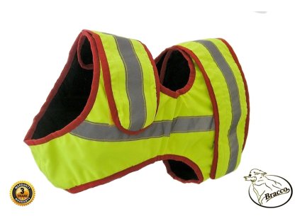 Bracco Signal vest for hunting dog, yellow- possibility of phone number, name, GPS pocket  etc.