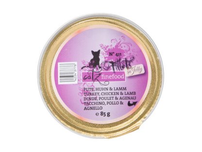 Catz Finefood Fillets s krůtím, kuřecím a jehněčím masem 85 g – EXPIRACE 11/2026