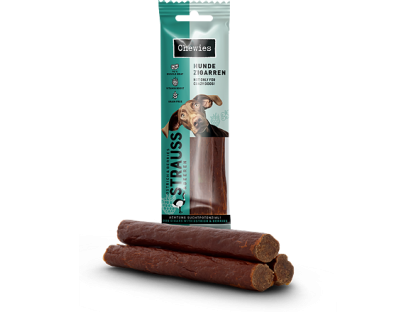 Chewies Hundezigarren Ostrich, raspberry and currant 75 g