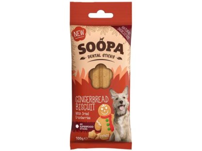 Dentální tyčinky Soopa Gingerbread Biscuit 100 g