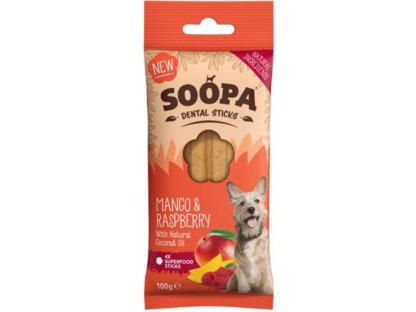 Dentální tyčinky Soopa s mangem a malinou 100 g