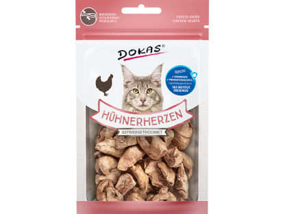 Dokas Freezedried chicken hearts for cats 15 g