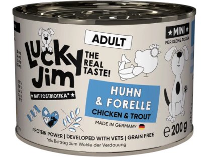 Lucky Jim Classic MINI Adult s kuřecím masem a pstruhem 200 g
