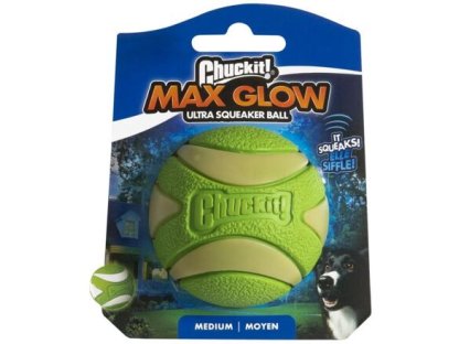 Míček Max Glow Ultra Squeaker Medium 6,5 cm – svítící