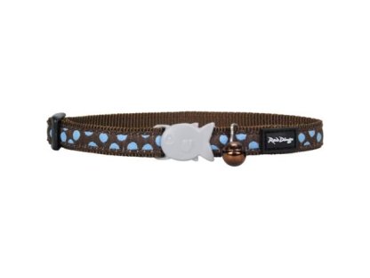 Cat Collar 12 mm x 20-32 cm – Blue Spots on Brown