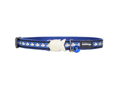 Cat Collar 12 mm x 20-32 cm – Refl. Fish Dark Blue