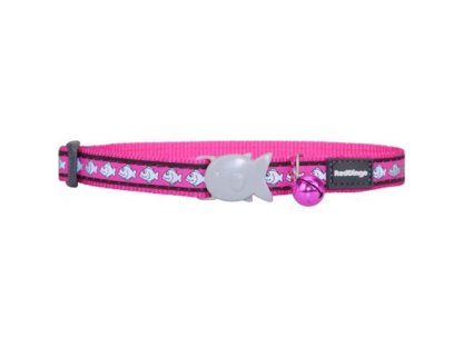 Cat Collar 12 mm x 20-32 cm – Refl. Fish Hot Pink