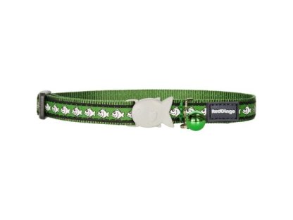 Cat Collar 12 mm x 20-32 cm– Reflective Fish Green