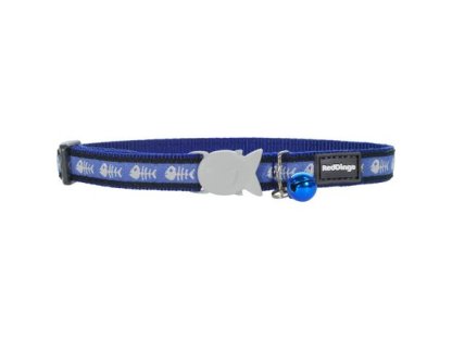 Cat Collar 12 mm x 20-32 cm – Fishbone Blue