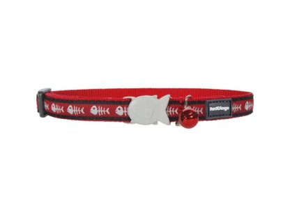 Cat Collar 12 mm x 20-32 cm – Fishbone Red