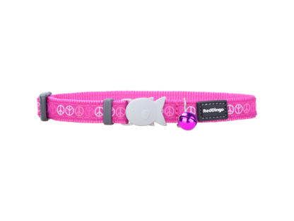 Cat Collar 12 mm x 20-32 cm – Peace Dark Pink