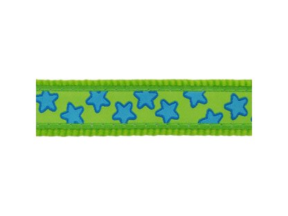 Obojek pro kočky  - Stars Turquoise on Lime