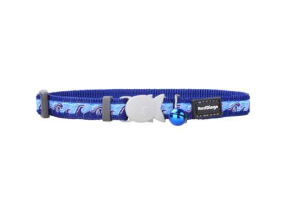 Cat Collar 12 mm x 20-32 cm – Waves Dark Blue