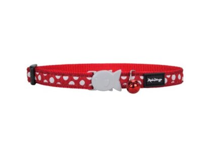 Obojek pro kočky  - White Spots on Red