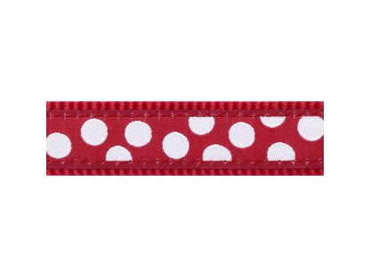 Cat Collar 12 mm x 20-32 cm – White Spots on Red