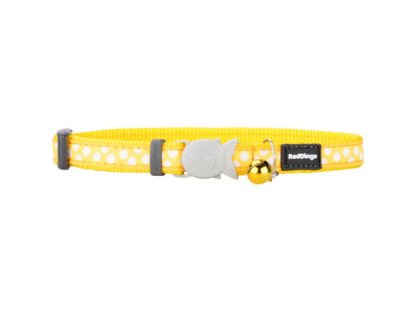 Cat Collar 12 mm x 20-32 cm– White Spots on Yellow