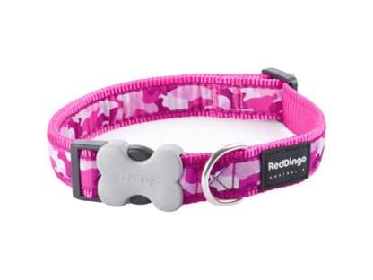 Obojek RD 12 mm x 20-32 cm - Camouflage Hot Pink