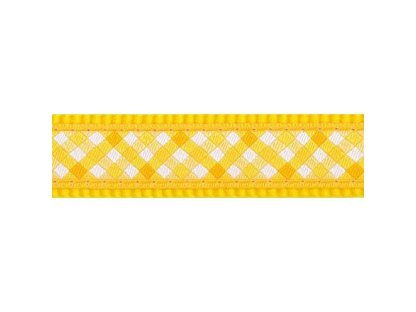 Obojek RD 12 mm x 20-32 cm - Gingham Yellow