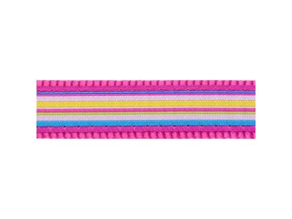 Obojek RD 12 mm x 20-32 cm - Horizontal Stripes Hot Pink