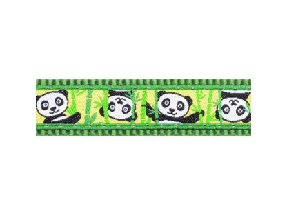 Obojek RD 12 mm x 20-32 cm - Panda Green