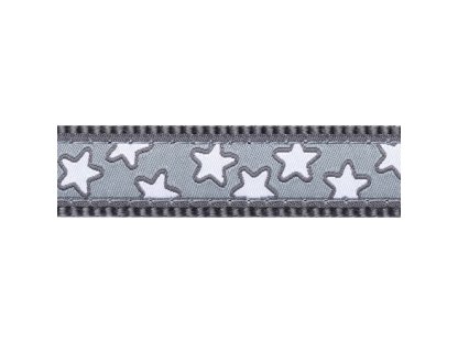 Obojek RD 12 mm x 20-32 cm - Stars White on Grey