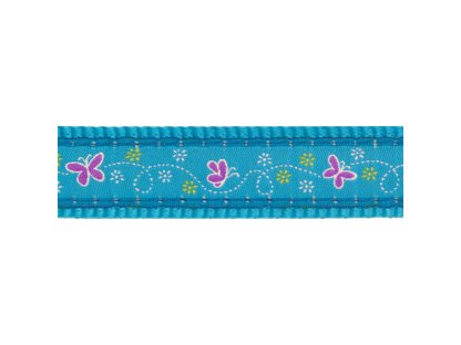 Obojek RD 15 mm x 24-36 cm - Butterfly Turquoise