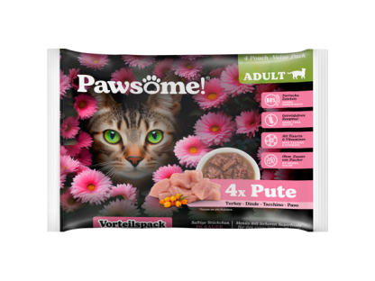 Pawsome! Adult s krůtím masem Multipack 4x85 g