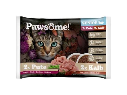 Pawsome! Senior Veal/ Turkey Multipack 4x85 g