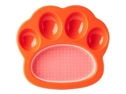 PetDreamHouse zpomalovací miska Paw 2 v 1 Mini – oranžová