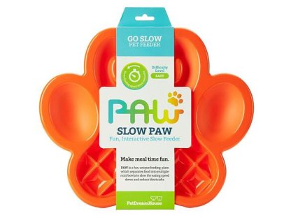 PetDreamHouse zpomalovací miska Paw Slow Feeder – oranžová