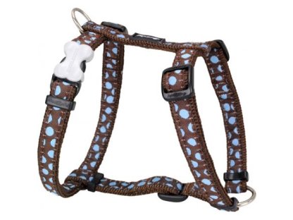 Dog Harness 12 mm x 30-44 cm - Blue Spots on Brown