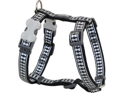 Dog Harness 12 mm x 30-44 cm – Refl. Bones Black