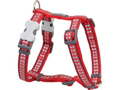 Dog Harness 12 mm x 30-44 cm – Refl. Bones Red