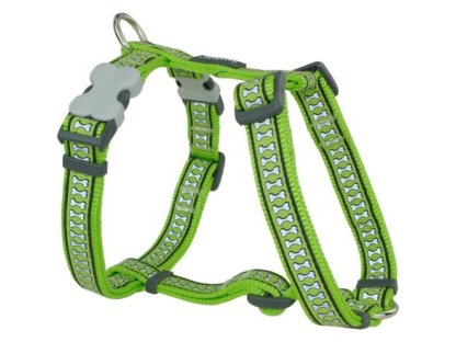 Dog Harness 12 mm x 30-44 cm – Refl. Bones Lime