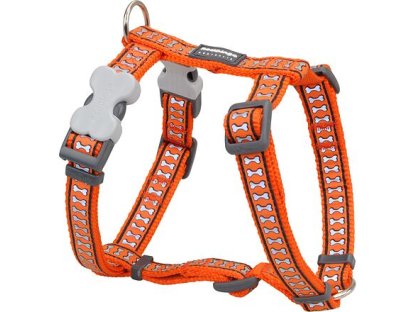 Dog Harness 12 mm x 30-44 cm – Refl. Bones Orange